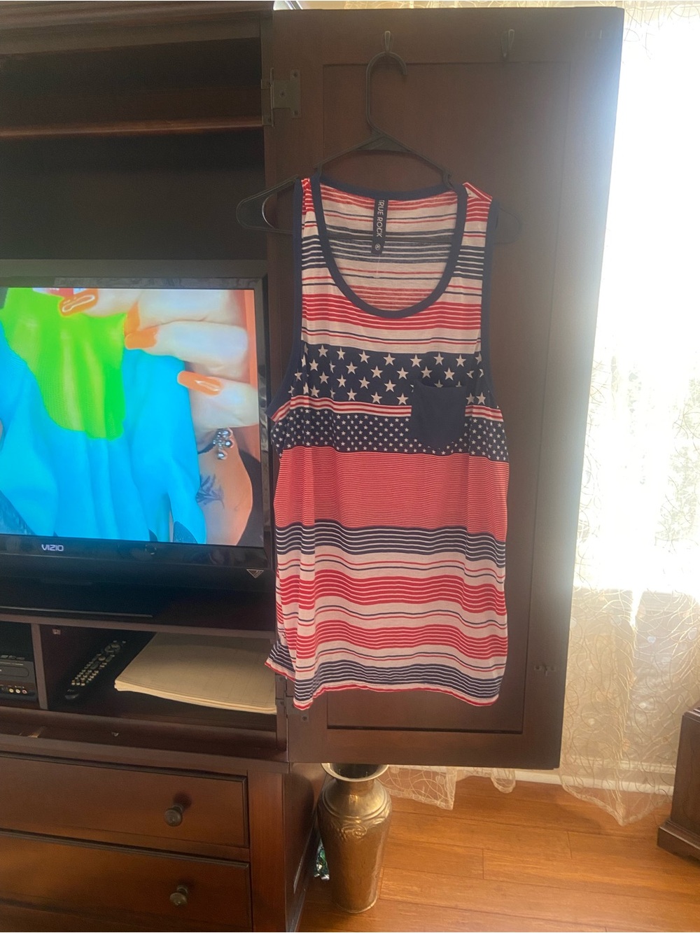 TRUE ROCK Red White and Blue Stars & Stripes Tank Top